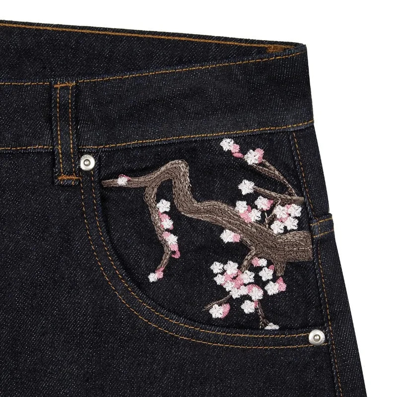 Jeans large à motif