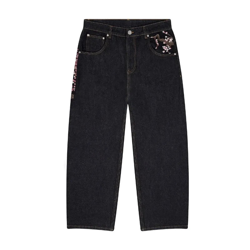 Jeans large à motif
